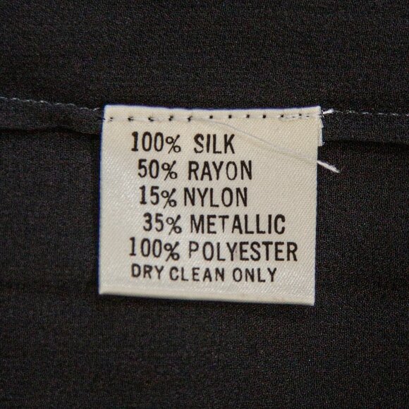 Vintage 1980s Oleg Cassini Black Strappy Evening Gown with Lace Overlay, size 8 - Picture 7 of 7